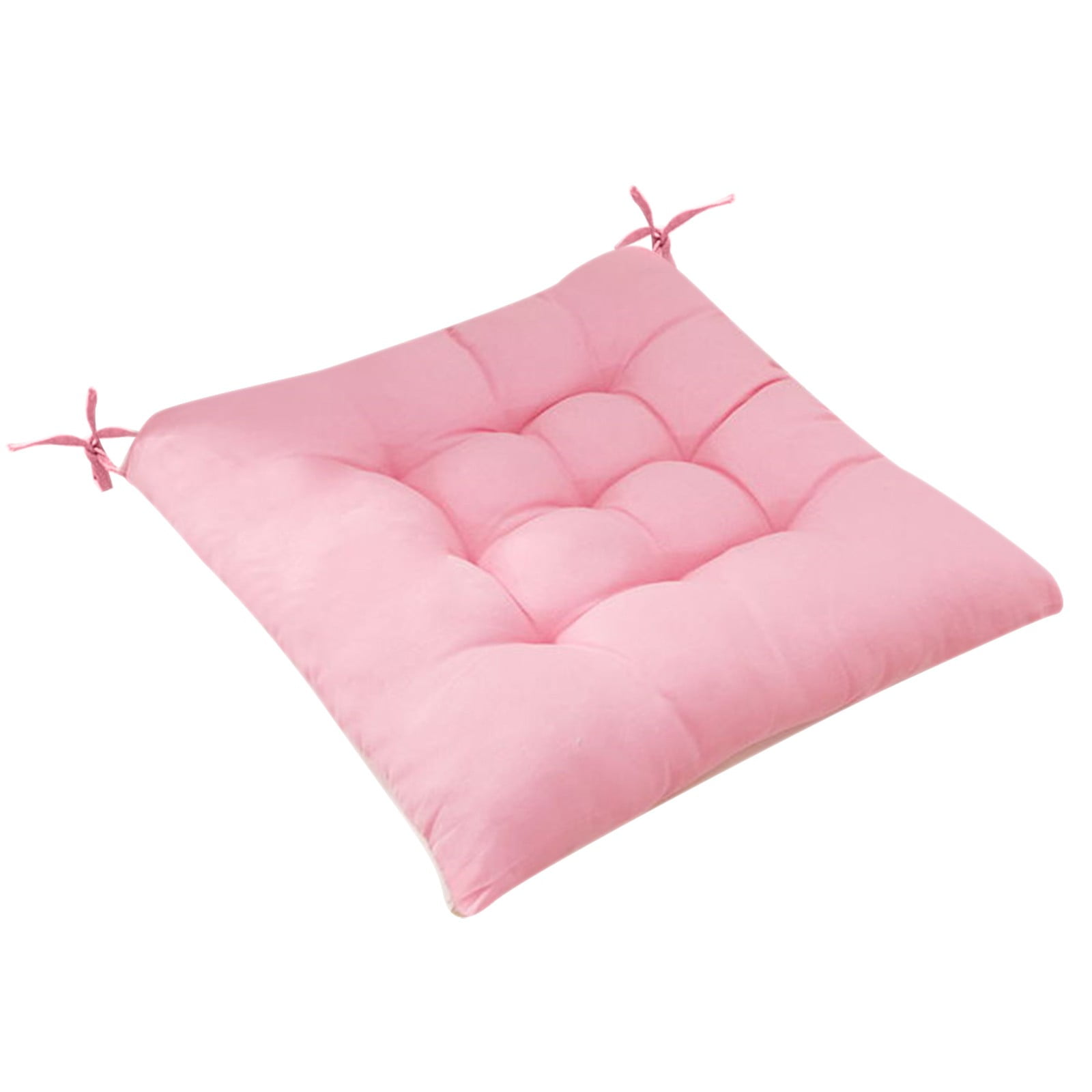 KQJQS Soft Chair Pads with Ties Comfy Solid Seat Cushion for Dining Chairs Office Chairs Hardwood Floors Pink 15.7 x15.7