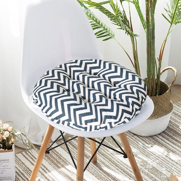 KQJQS Soft Round Chair Pad - Wave Pattern Seat Cushion for Garden, Patio, Home, Kitchen, and Office 16In