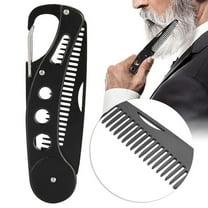 KQJQS Stainless Steel Folding Beard Comb – Portable Double-Sided Grooming Comb for Beard and Mustache Styling, Anti-Static, Durable and Travel-Friendly