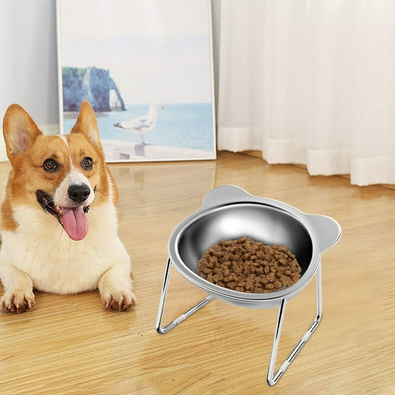 KQJQS Stainless Steel Pet Bowl – Raised Dog and Cat Food & Water Bowl, Durable Non-Slip Design for Cats and Dogs