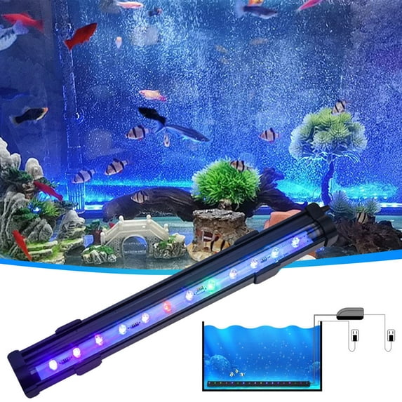 KQJQS LED Aquarium Light - 21.6 Inch Colorful Fish Tank Light with 21 Adjustable LED Beads for Brightness Control, Light Bar Stick for Fish Tanks