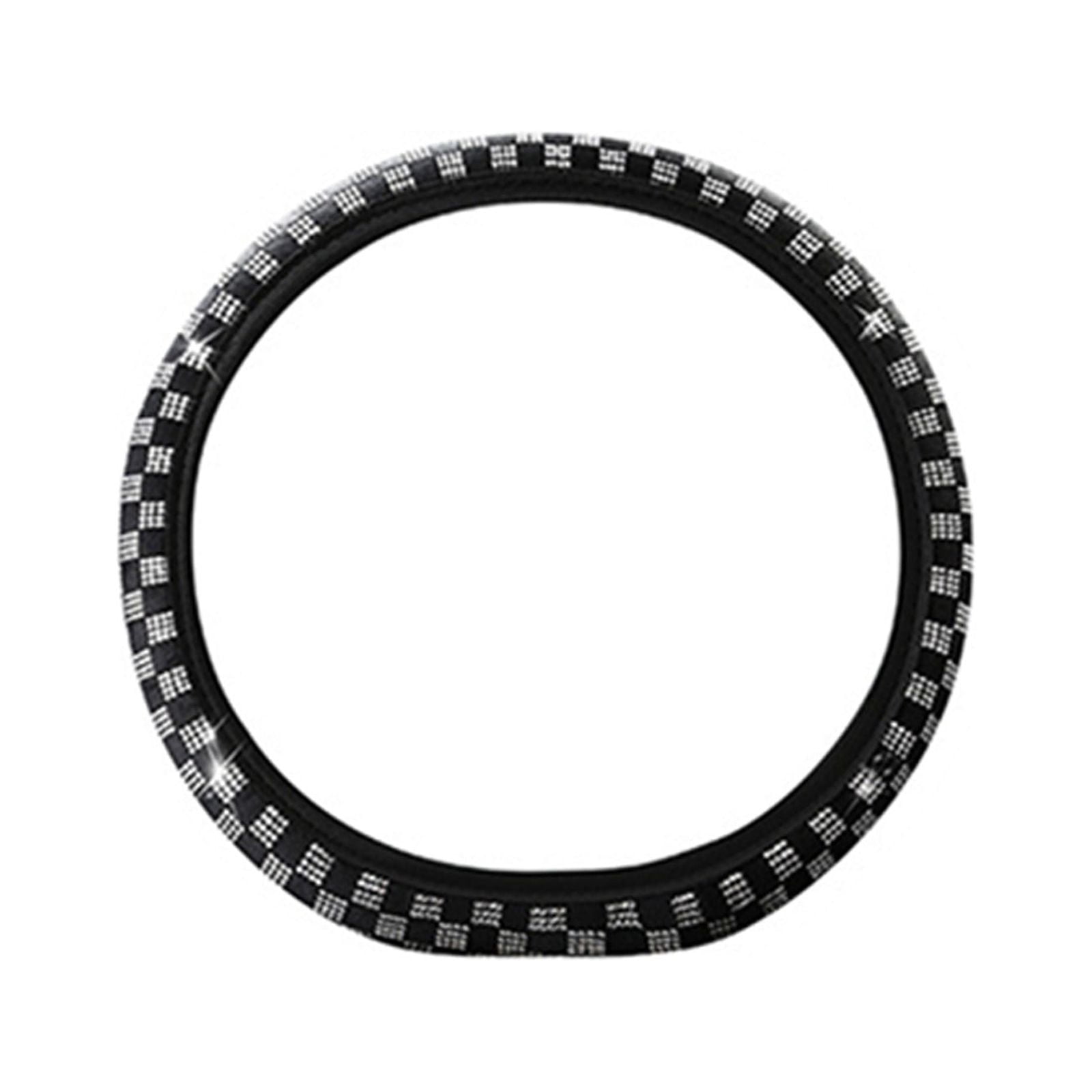 Rhinestone & Pearls Steering Wheel Cover - Universal 15 Inch, Non-Slip, Luxury Car Accessory