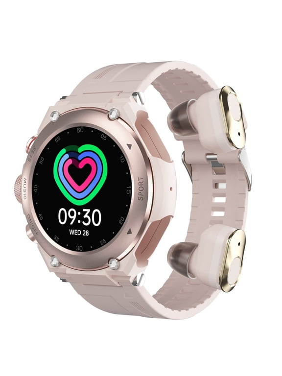 T92 Smartwatch With Earbuds MP3 Bluetooth Earphones 3-in-1 1.28-inch Smartwatch With Built-in Wireless Earbuds Speaker Circular Fitness Music