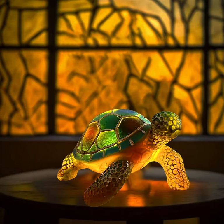 Stained glass turtle light sale