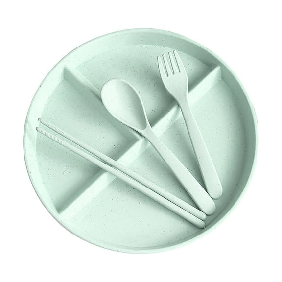 KQJQS Unbreakable Divided Plates for Adults 9in, Deep Dinner Plates, Divided Design for Picky Eaters,Compartment Plates, Lightweight Reusable Plastic Portion Control Plates