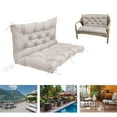 thumbnail image 1 of KQJQS Waterproof Bench Cushion with Backrest, Seat Swing Replacement Cushions Overstuffed for Garden Patio Furniture Loveseat Swing Outdoor Bench Cushions (47.2*39.4*3.94inch), 1 of 6