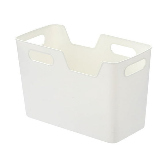 KQJQS White Plastic Storage Bins For Pantry Organization With Four Handles