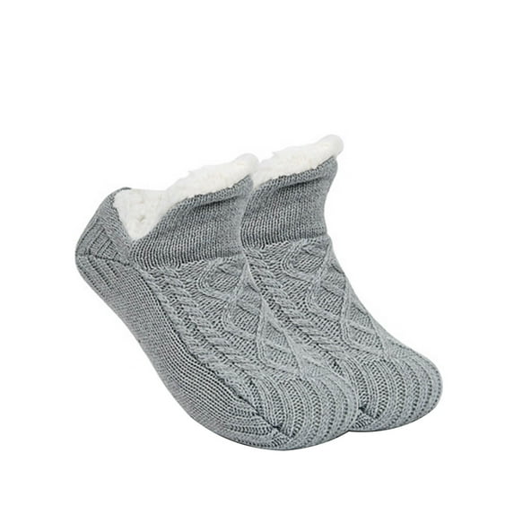 KQJQS Women's Winter Super Soft Warm Cozy Fuzzy Fleece-Lined With Grippers Slipper Socks