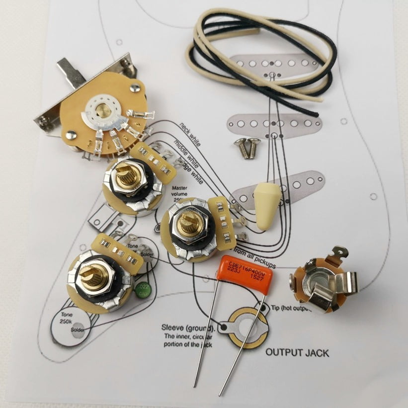 KR(6-18)-Guitar Potentiometer CTS 250K Copper shaft Wiring Kit for-Stra ...