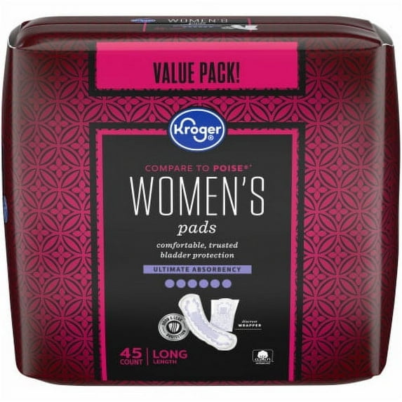 KR Adult Incontinence Pads for Women Ultimate Absorbency, Long Length