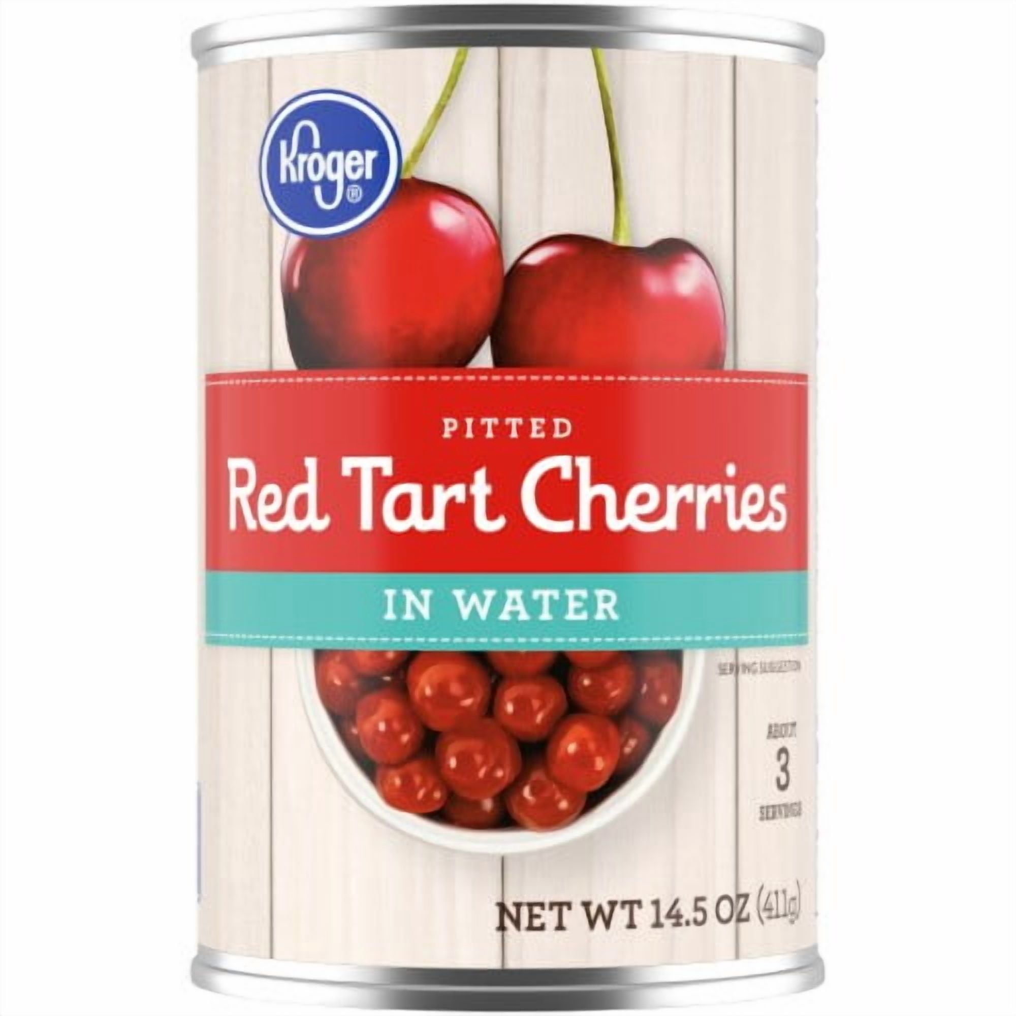 KR Canned Pitted Red Tart Cherries in Water 14.5 oz - Pack of 2