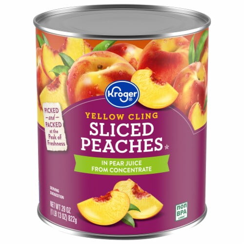 KR Canned Yellow Cling Sliced Peaches in Pear Juice 29 oz