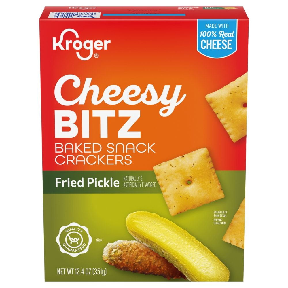 KR Baked Cheesy Bitz Fried Pickle Crackers 12.4 oz - Pack of 2