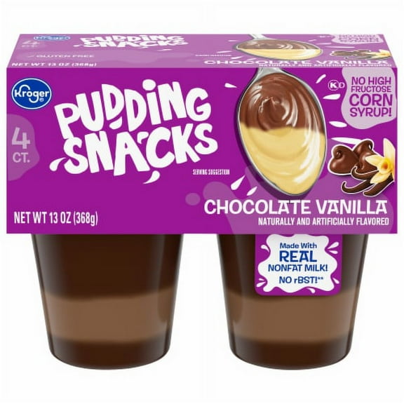 KR Chocolate Vanilla Swirl Pudding Cup 4 ct / 13 oz.