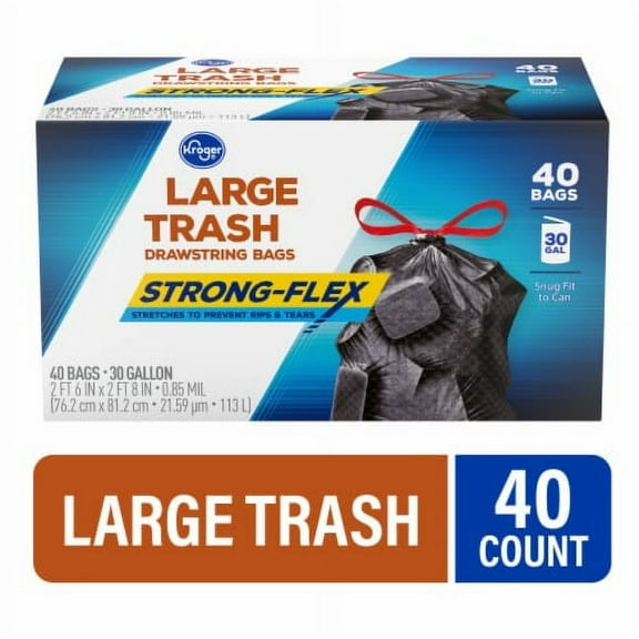 KR Drawstring Flex Trash Bags 40 ct / 30 gal
