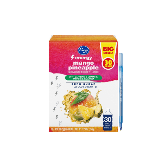 KR Energy Zero Sugar Mango Pineapple Drink Mix Packets BIG DEAL 5.29 oz