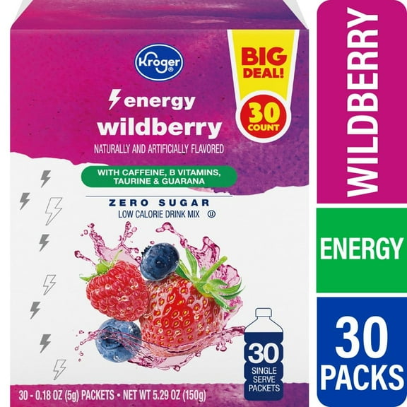 KR Energy Zero Sugar Wildberry Drink Mix Packets 30 packets / 0.18 oz - Pack of 1