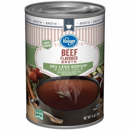 KR Fat Free Reduced Sodium Beef Broth 14 oz.
