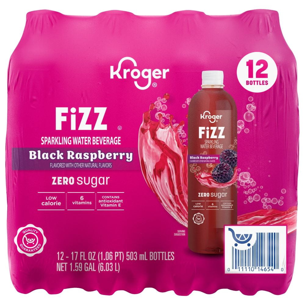 KR Fizz Zero Sugar Black Raspberry Sparkling Water 12 ct / 17 fl oz - Pack of 2