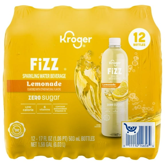 KR Fizz Zero Sugar Lemonade Sparkling Water 12 ct / 17 fl oz - Pack of 1