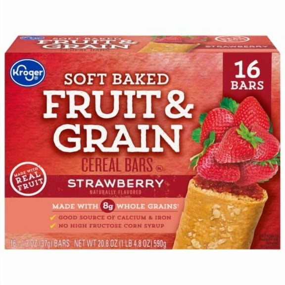 KR Fruit & Grain Strawberry Breakfast Bars 16 ct - Pack of 2