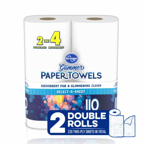 KR Glimmer Select-A-Sheet Paper Towels Double Rolls 2 rolls - Pack of 2