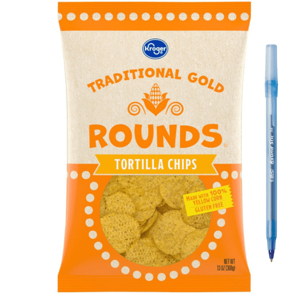 KR Gold Round Tortilla Chips 39 oz 3-BOXES
