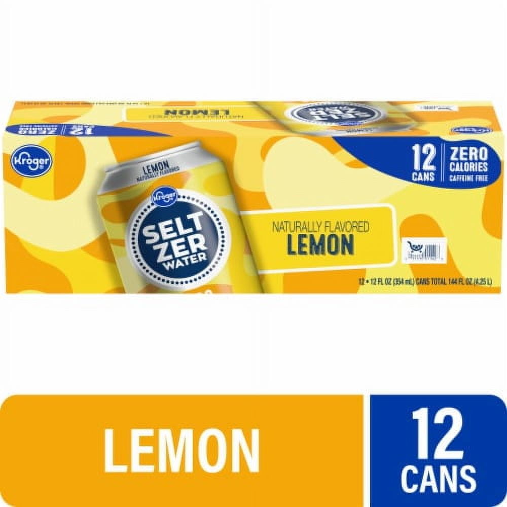KR Lemon Flavored Seltzer Water Cans - 12 fl oz - 12 pk