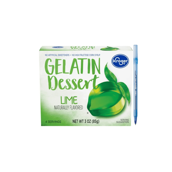 KR Lime Gelatin Dessert Mix 3 oz