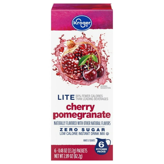 KR Lite Cherry Pomegranate Zero Sugar Pitcher Drink Mix - 6 ct / 0.48 oz