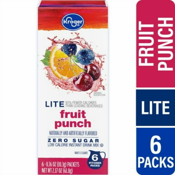 KR Lite Zero Sugar Fruit Punch Instant Drink Mix 6 packets / 0.36 oz
