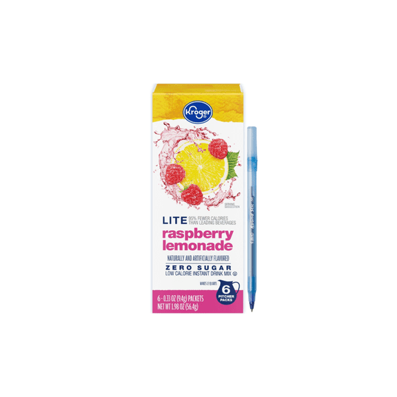 KR Lite Zero Sugar Raspberry Lemonade Instant Drink Mix Packets 1.98 OZ