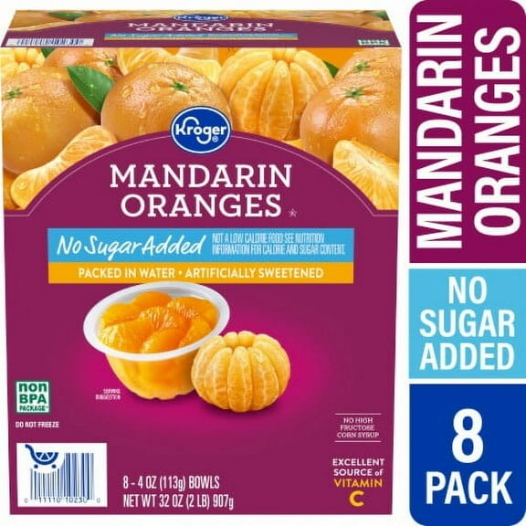 KR Mandarin Orange Cups No Sugar Added 8 ct / 4 oz - Pack of 2