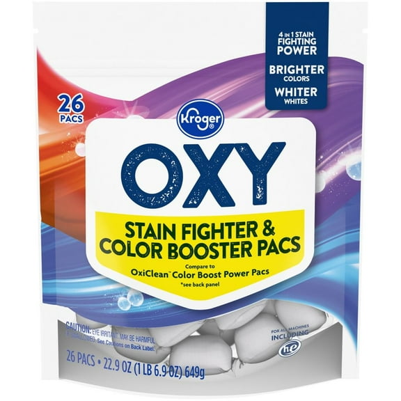 KR Oxy Stain Fighter & Color Booster Laundry Detergent Pacs 26 ct - Pack of 3