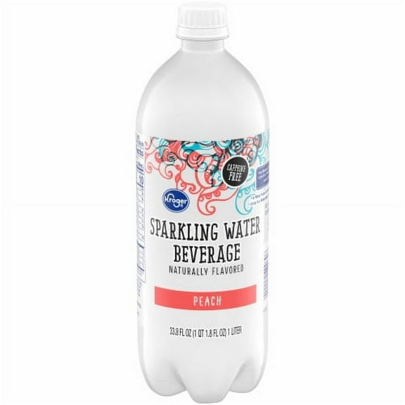 KR Peach Flavored Sparkling Bottled Water 1 liter.