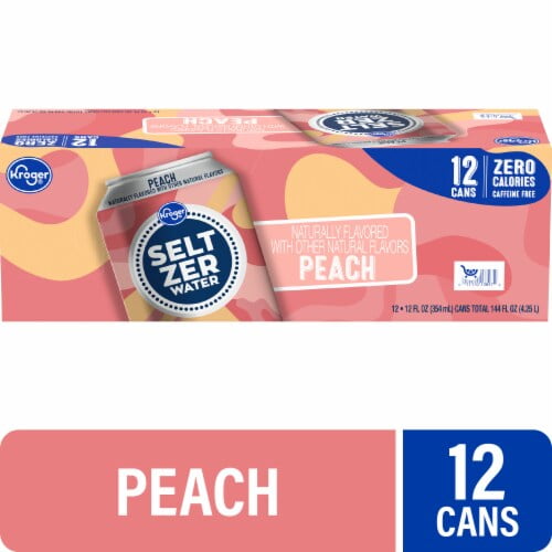 KR Peach Seltzer Water Cans 12 pk