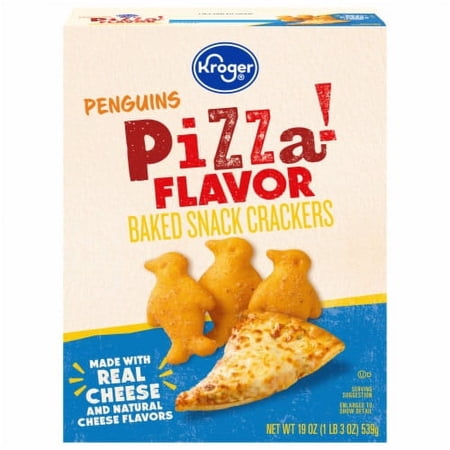 KR Penguin Shaped Pizza Flavor Crackers - 19 oz