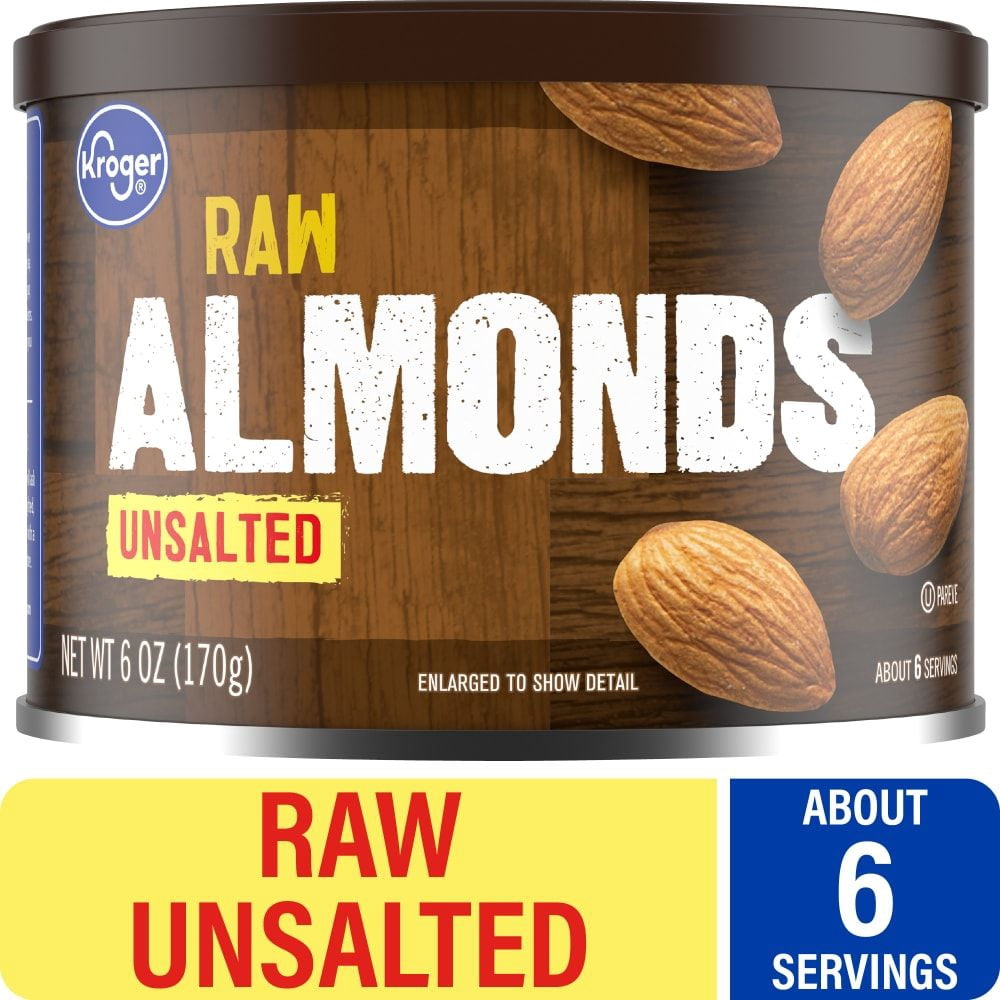 KR Raw Unsalted Almonds 6 oz - Pack of 3