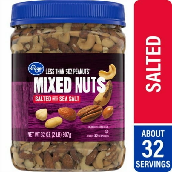 KR Salted Less Than 50% Peanuts Mixed Nuts 32 oz - Pack of 2