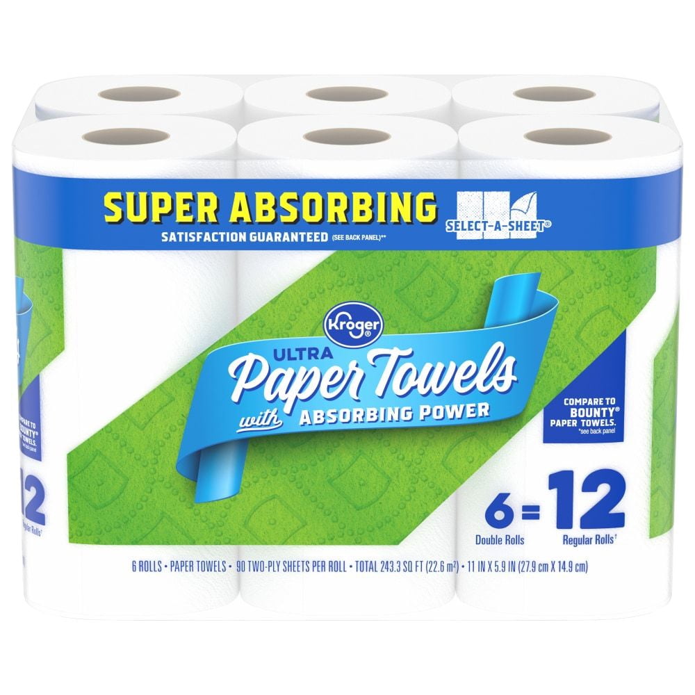 KR Select-A-Sheet Paper Towels Double Rolls 6 rolls - Pack of 1