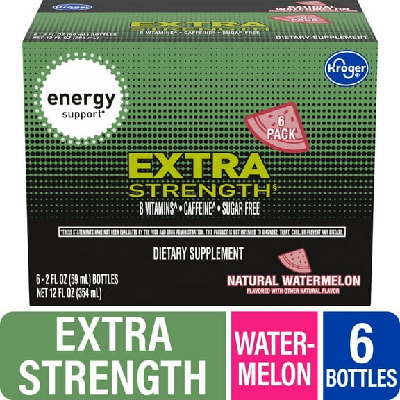 KR Sugar Free Extra Strength Watermelon Energy Shot Bottles 6 pk / 2 fl oz - Pack of 1