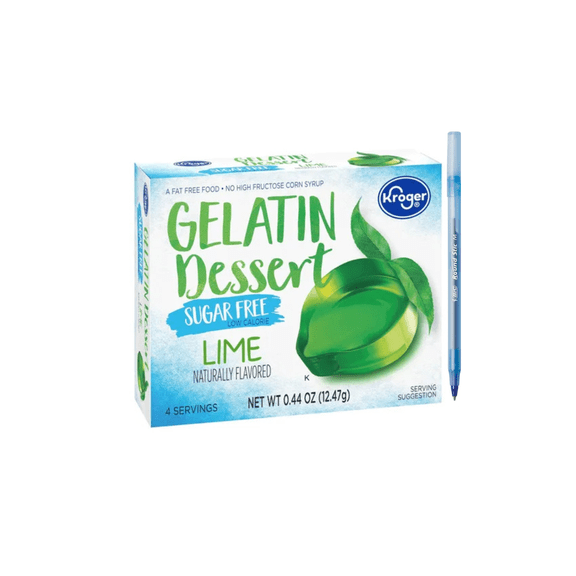 KR Sugar Free Lime Gelatin Mix 3 Boxes 1.32 Oz