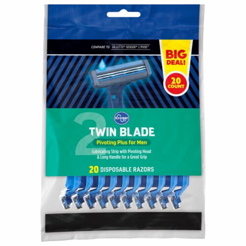 KR Twin Blade Pivoting Plus for Men Disposable Razors 20 ct - Pack of 2