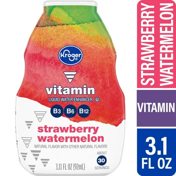 KR Vitamin Strawberry Watermelon Water Enhancer Bottle 3.11 fl oz - Pack of 3