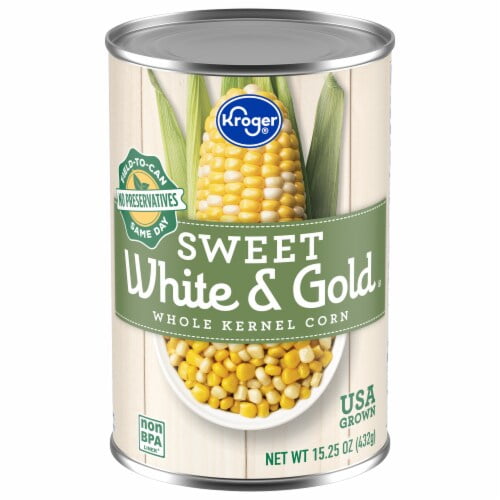 KR Whole Kernel Sweet White & Gold Corn 15.25 oz