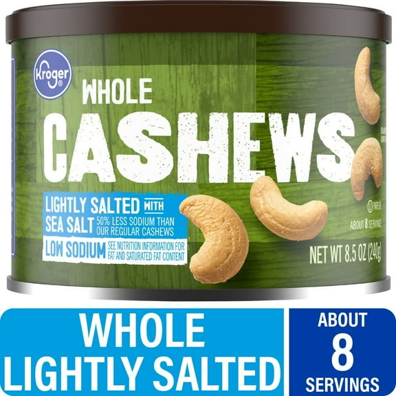 KR Whole Lightly Sea Salted Cashews 8.5 oz - Pack of 1