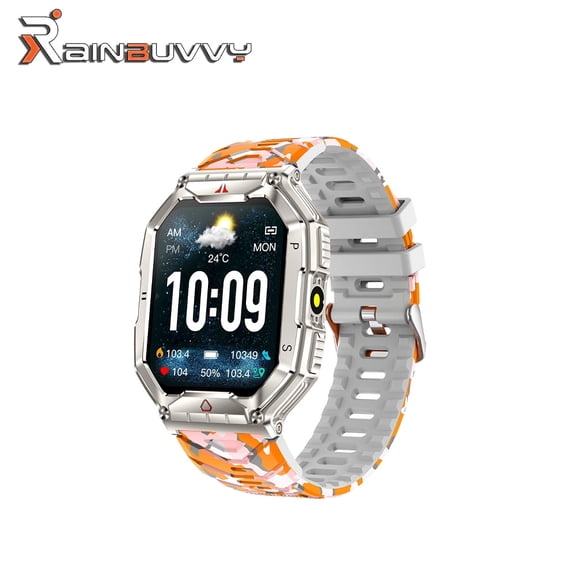KR92 GPS Smart Outdoor Watch 2.01 Inch Bluetooth 5.3 450mAh Flashlight Barometric Altitude Monitoring Health Monitoring Sleep Monitoring Compatible iOS0 and Android Sports Watch Multi-color optional