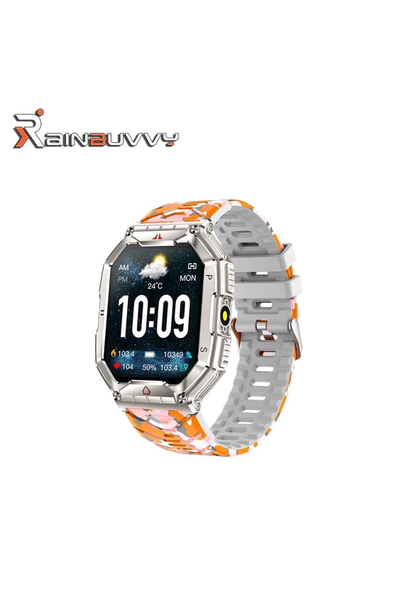 KR92 GPS Smart Outdoor Watch 2.01 Inch Bluetooth 5.3 450mAh Flashlight Barometric Altitude Monitoring Health Monitoring Sleep Monitoring Compatible iOS0 and Android Sports Watch Multi-color optional