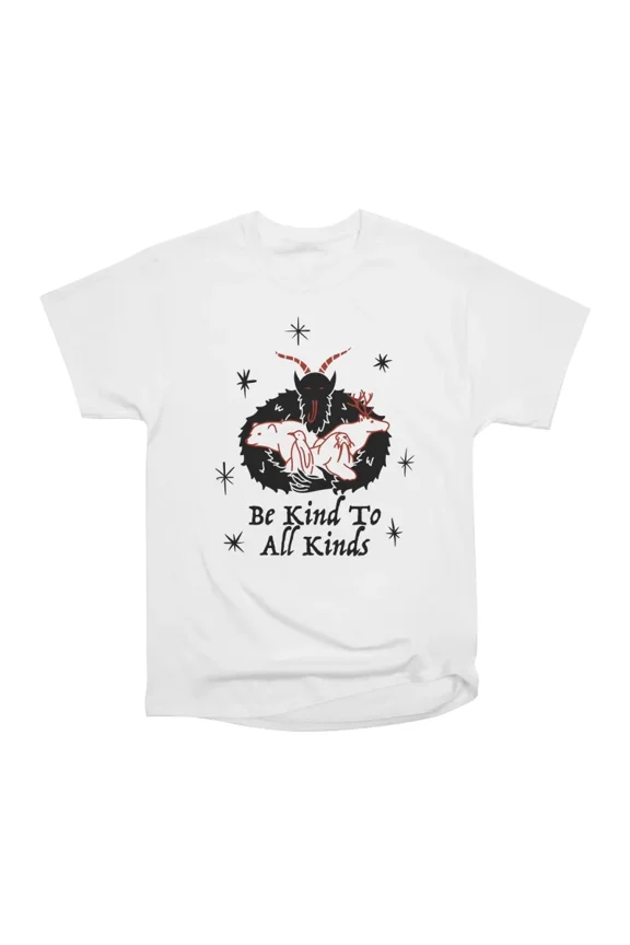 KRAMPUS BE KIND TO ALL KINDS WHITE T-Shirt Tee Gift For Him Merch For Her Apparel For Frie