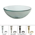 thumbnail image 1 of KRAUS 14 Inch Glass Vessel Sink in Clear with Pop-Up Drain and Mounting Ring in Satin Nickel, 1 of 6